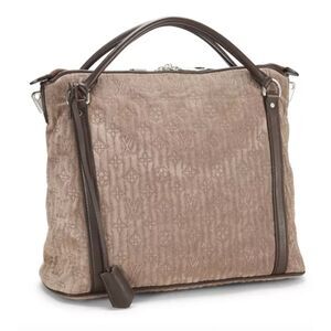 Louis Vuitton Ixia Antheia MM Brown Suede Outer/Leather Inner Silver Hardware